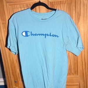 Champion Men's Light Blue Short Sleeve Tee